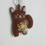 HAND EMBROIDERED HONEYSUCKLE CAT PLUSH CHARM_CWMM6008