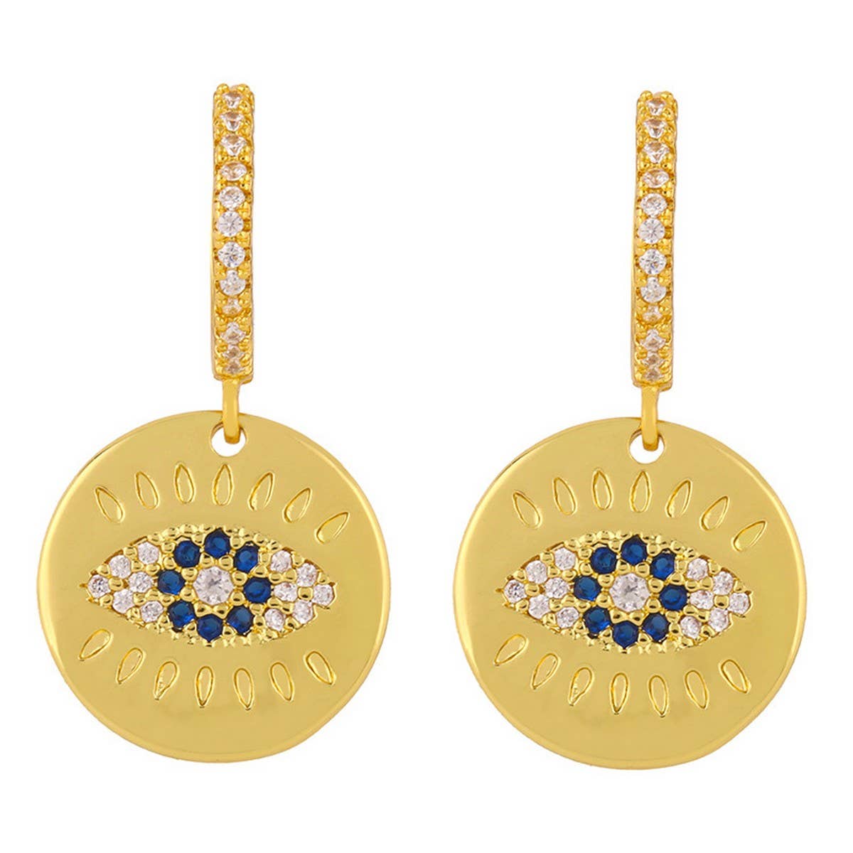 SUNFLOWER PENDANT WITH ZIRCON EARRINGS_CWAJE1016