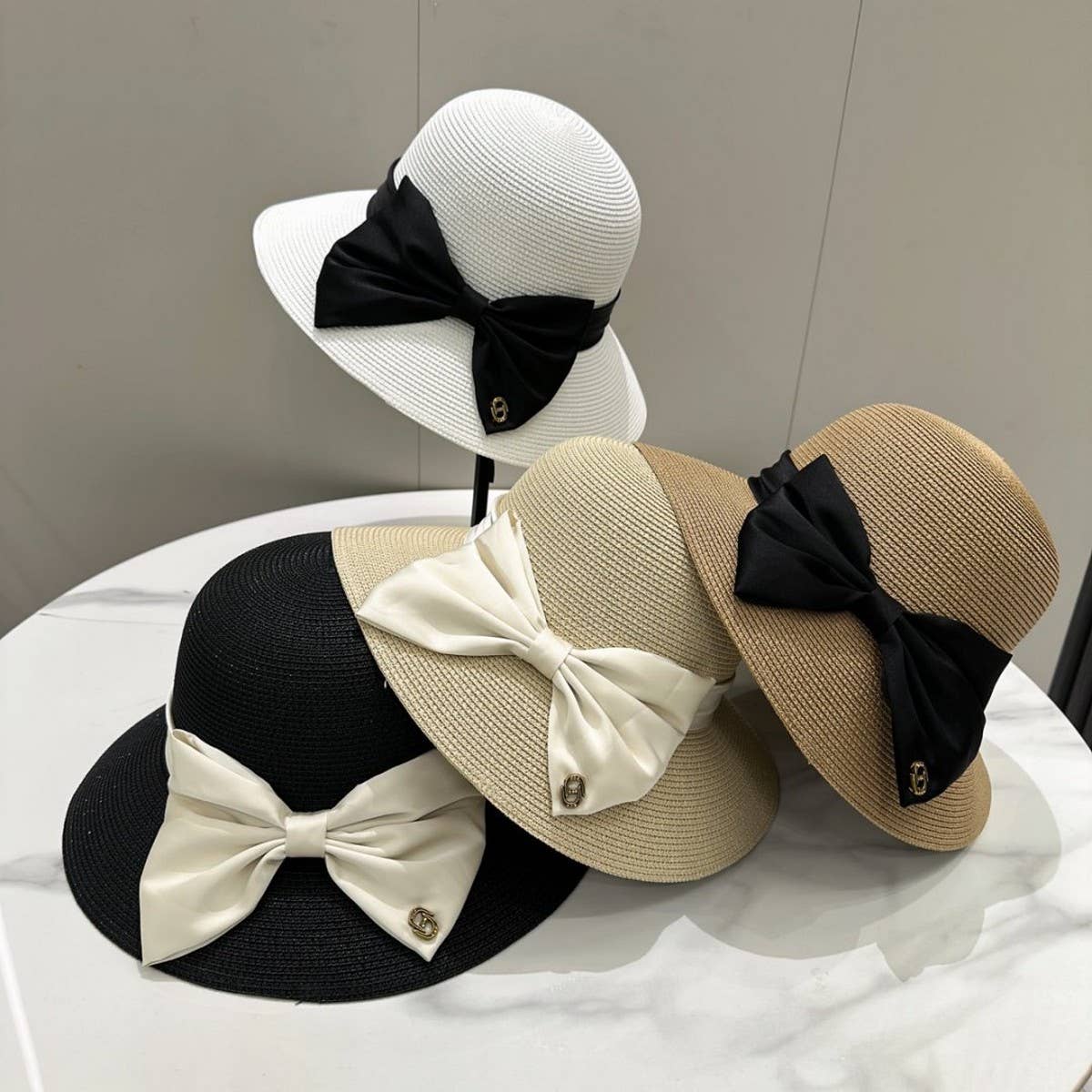 SUMMER ALL MATCH BOW STRAW HAT FOR WOMEN_CWAH3594