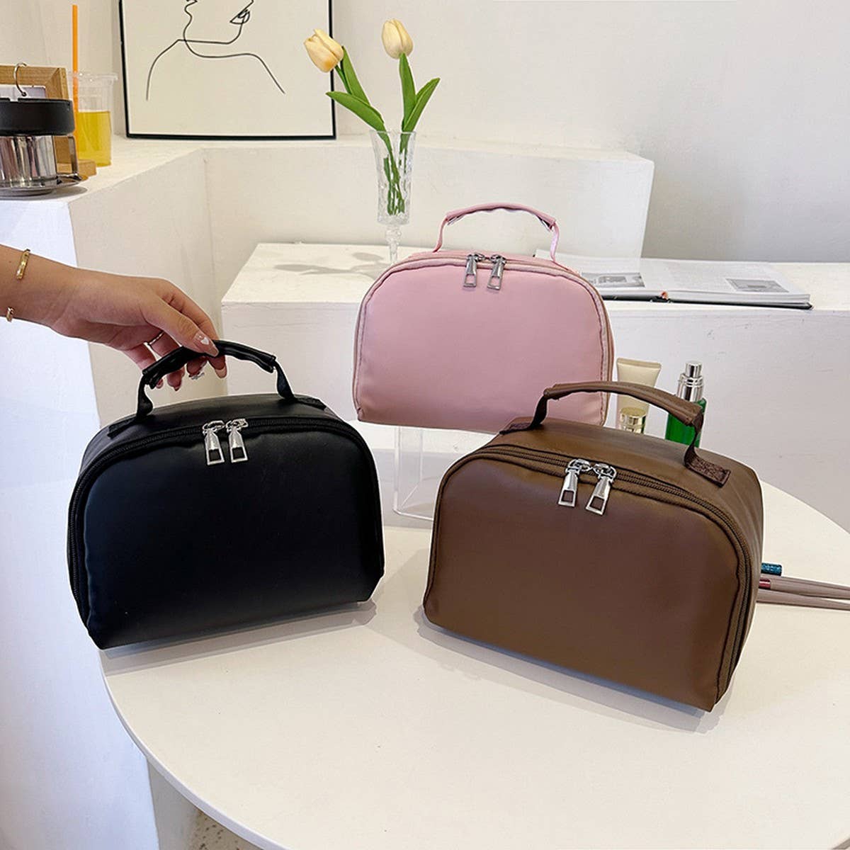 NEW FASHION PU LARGE CAPACITY COSMETIC BAG_CWAB4447