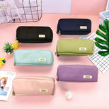 DOUBLE WINDOW SIMPLE CASUAL PENCIL POUCH_CWAB2804