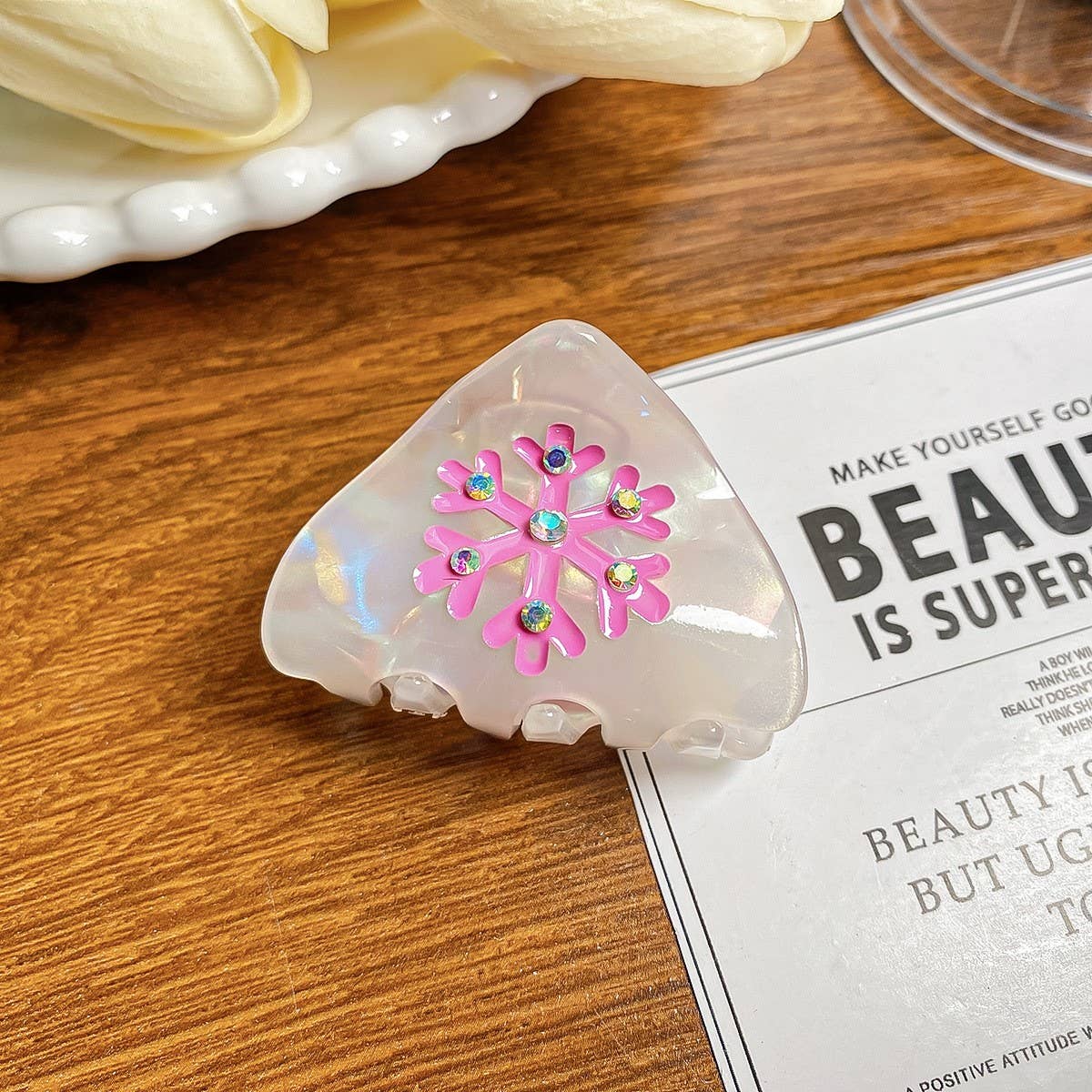 CUTE SNOWFLAKE HAIR CLAW XMAS PONYTAIL CLIP_CWAHA0725