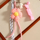 FASHION CROCHET FLOWER CANDY DOG KEYCHAIN_CWMM7642
