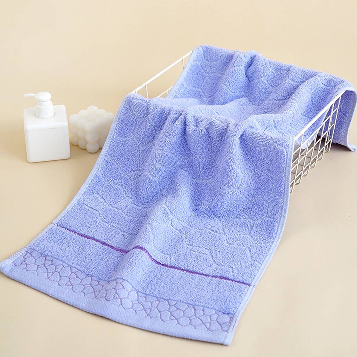PURE COLOR COTTON QUALITY FLOWER THICK WOOL TOWEL_CWMM2299