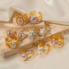 STAINLESS STEEL MAGIC PEARL RINGS EARRINGS_CWAJE0624