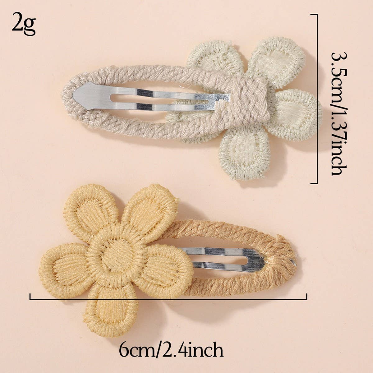 FRESH DAISY FIVE PETAL FLOWER HAIR CLIP SET_CWAHA6706