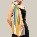LILY PRINT SILK SCARF GRAFFITI STYLE FOR WOMEN_CWASC0674