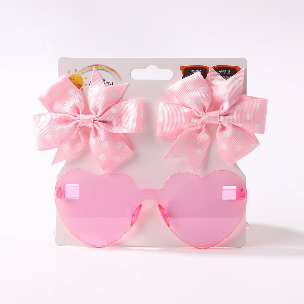 KIDS POLKA DOT GROSGRAIN BOW HAIR CLIP SUNGLASSES_CWAHA6708