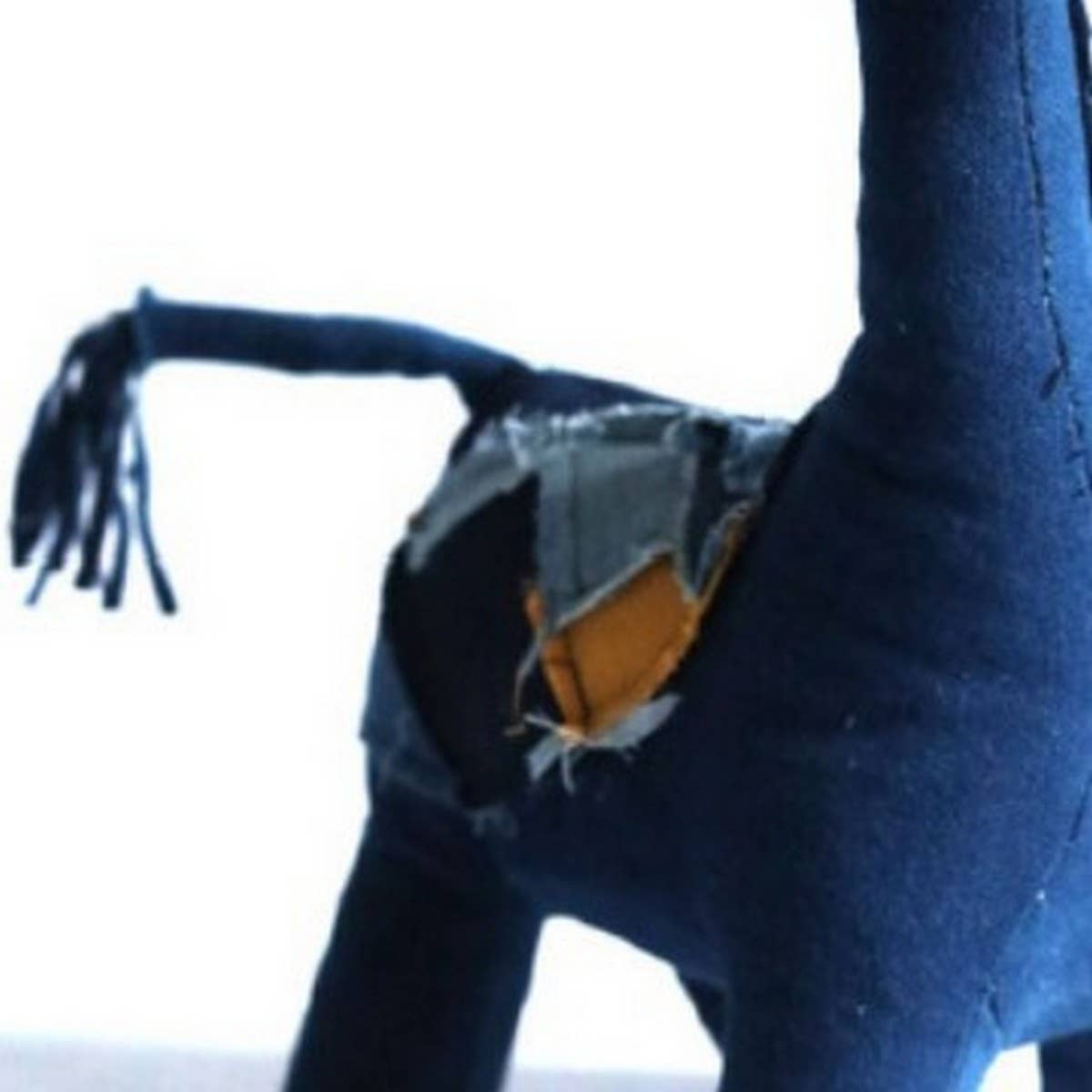 HANDMADE INDIGO DYED CLOTH ANIMAL PLUSH DOLL_CWMM6043