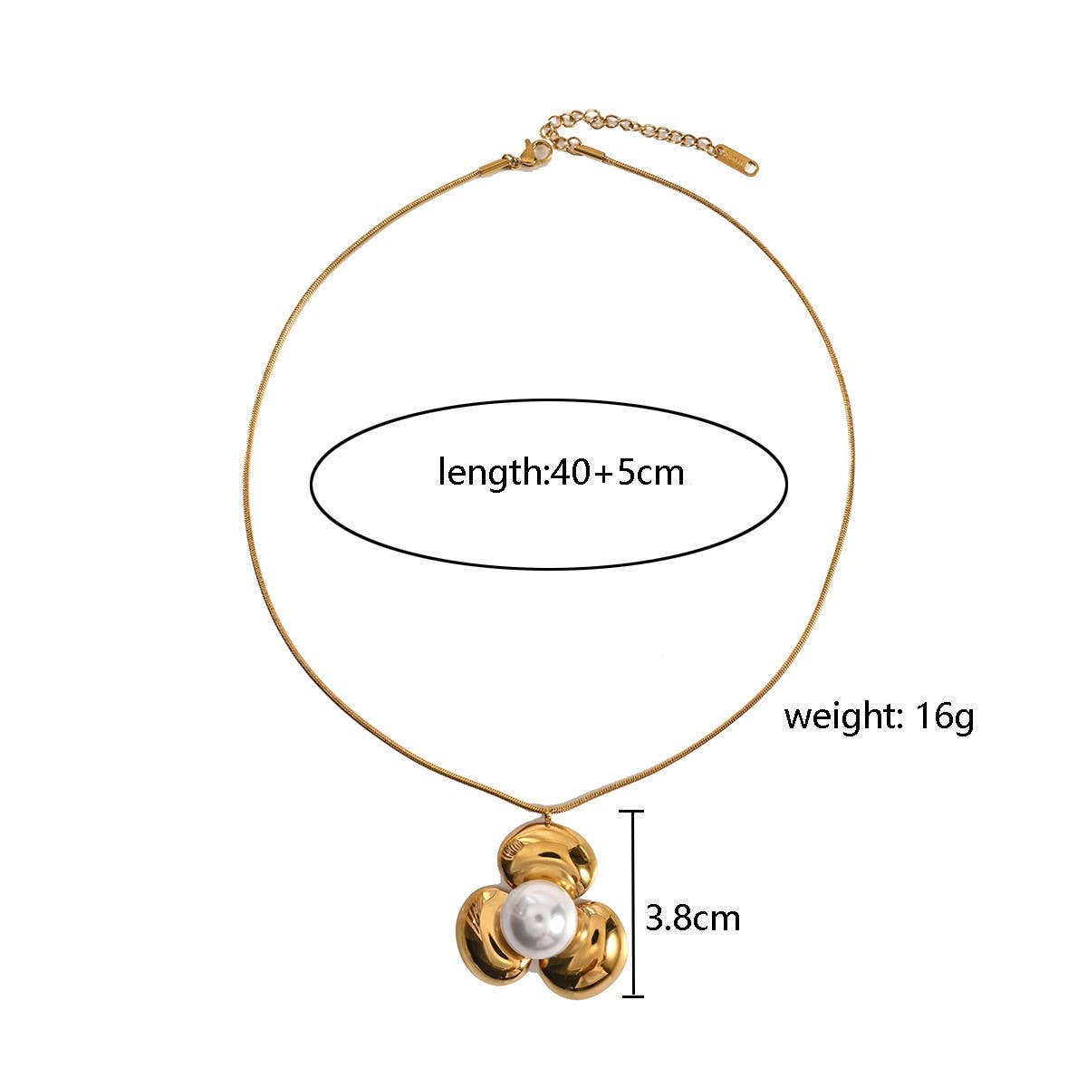 MINIMALIST FLOWER PEARL NECKLACE 18K GOLD PLATED_CWMM8882