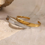 18K GOLD CONCAVE POLISHED OPEN CUFF BRACELET_CWAJE4798