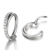 DOUBLE ROW ZIRCON CLOSED NOSE RING PIERCING_CWMM9533