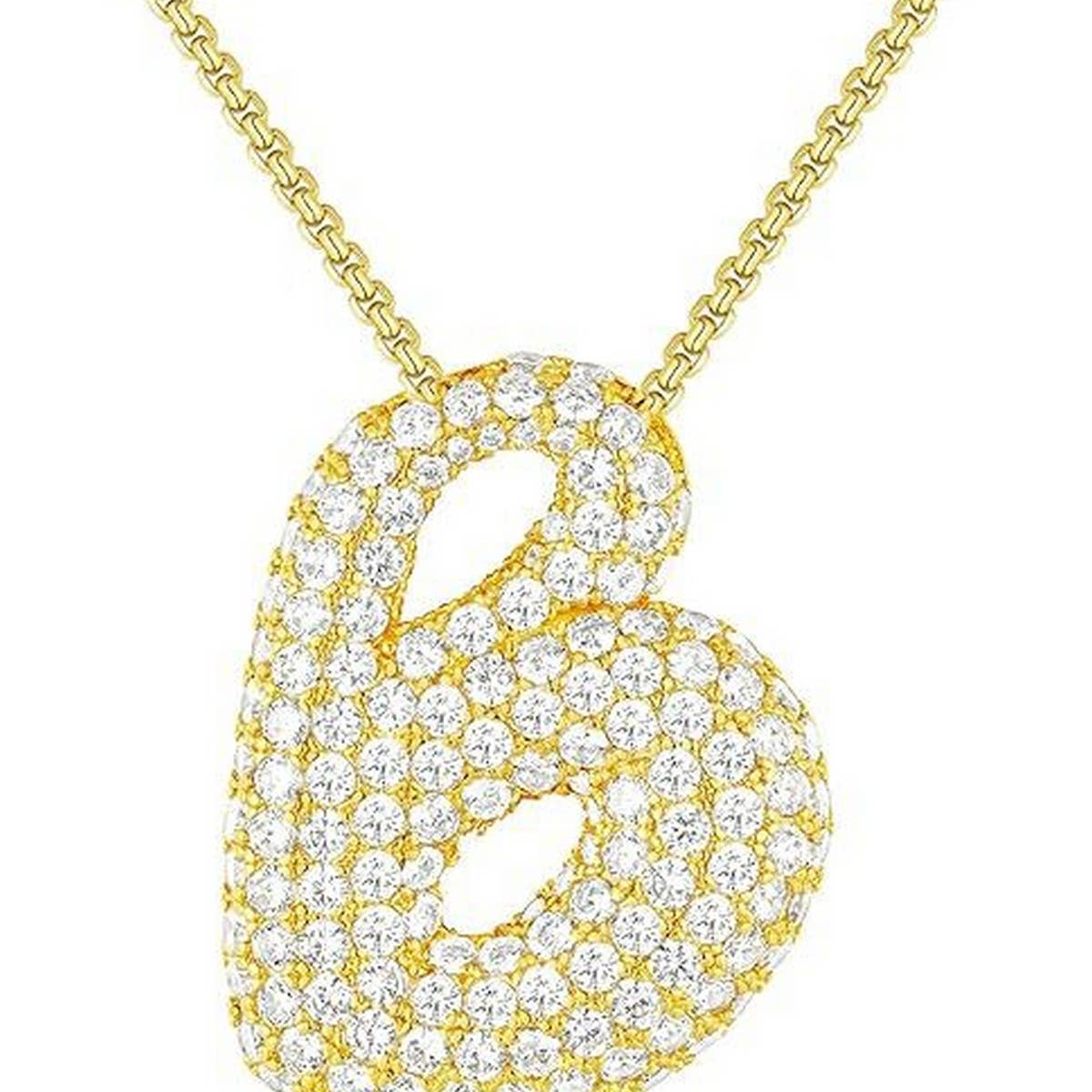 26 LETTERS NECKLACE COPPER ZIRCONIA PENDANT_CWMM5864