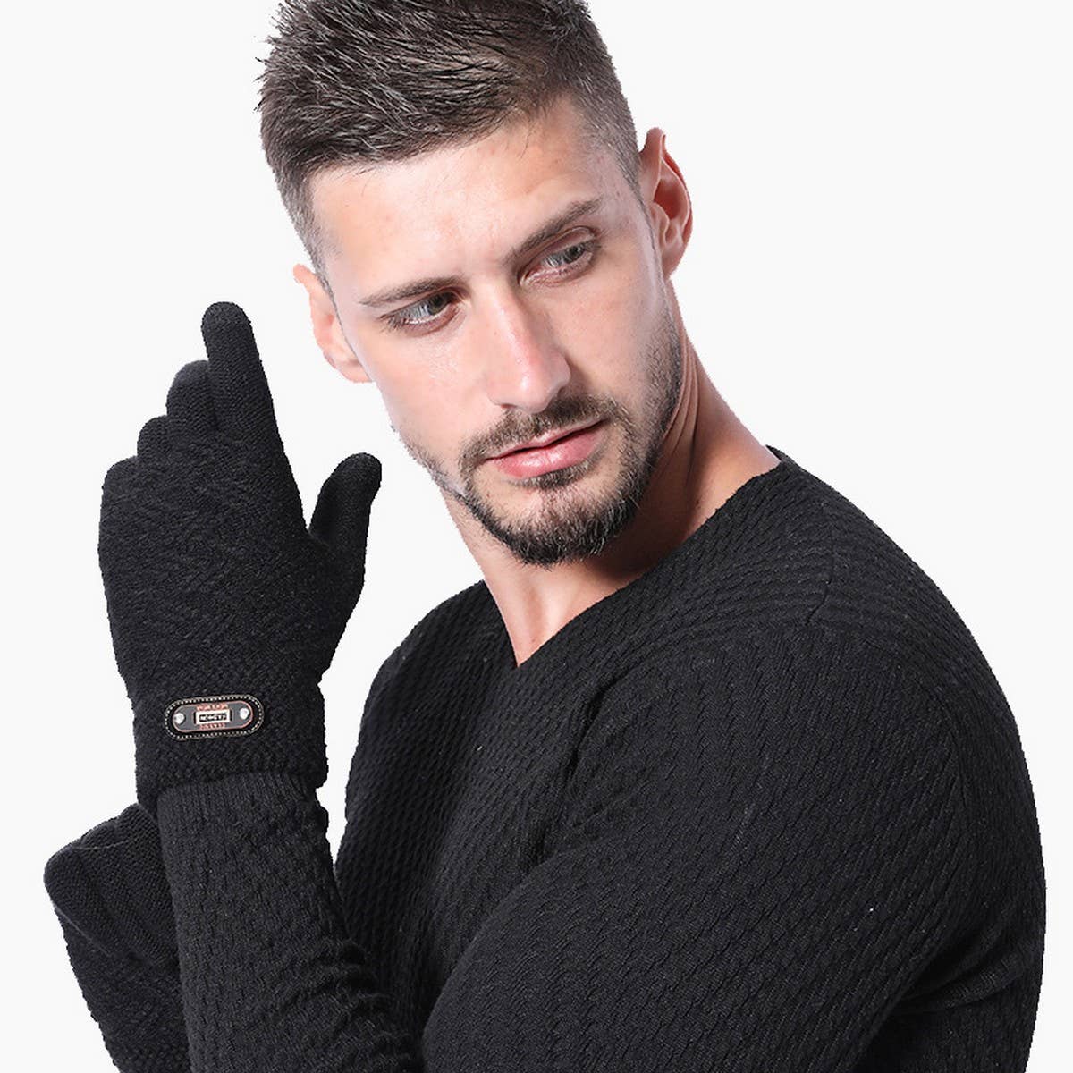 Winter Men'S Knitted Touchscreen Warm Gloves_Cwag0232