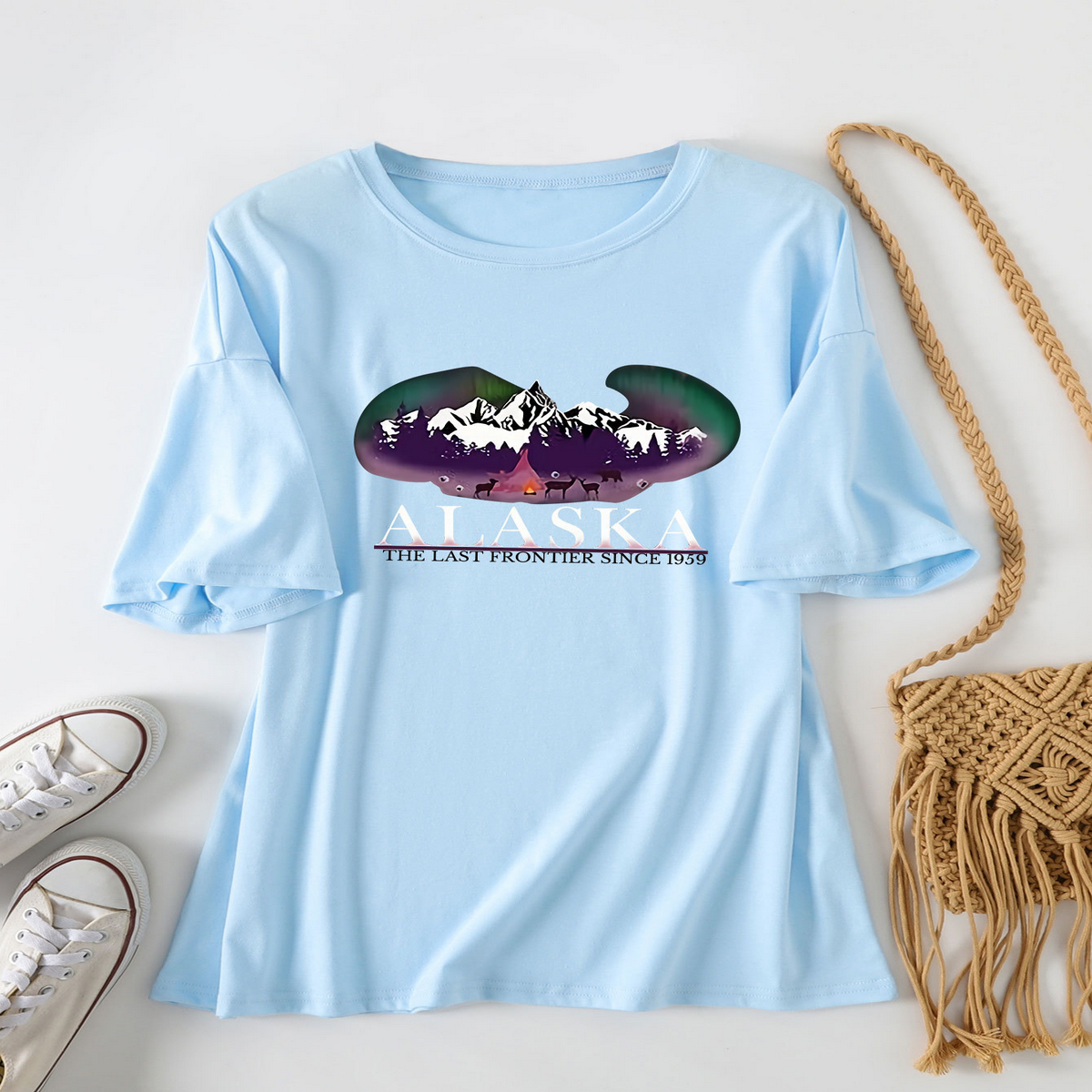 Trendy Plus Size T-Shirt For Women, Loose Fit