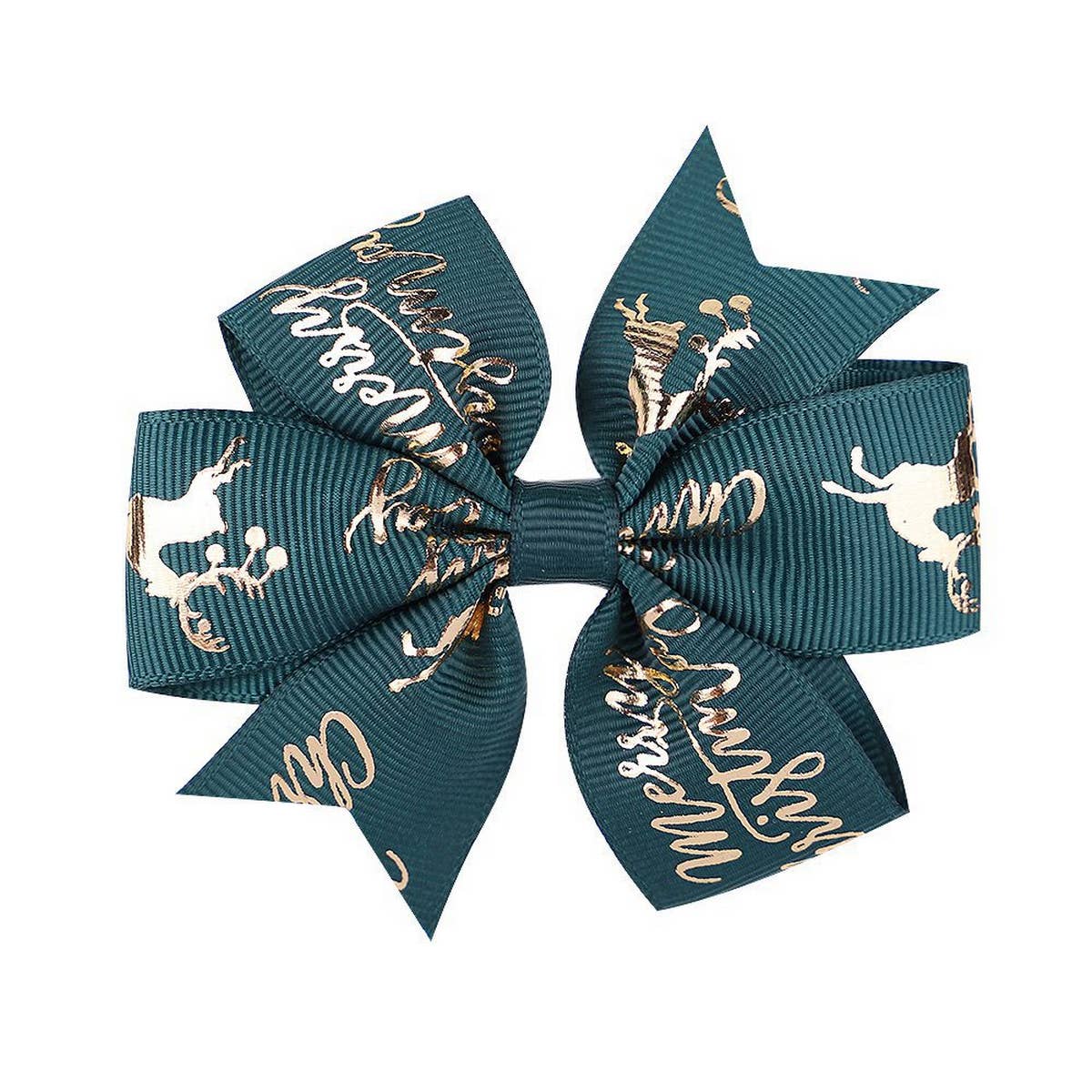 CHILDRENS CHRISTMAS SNOWMAN PRINT BOW HAIR CLIP_CWAHA2357