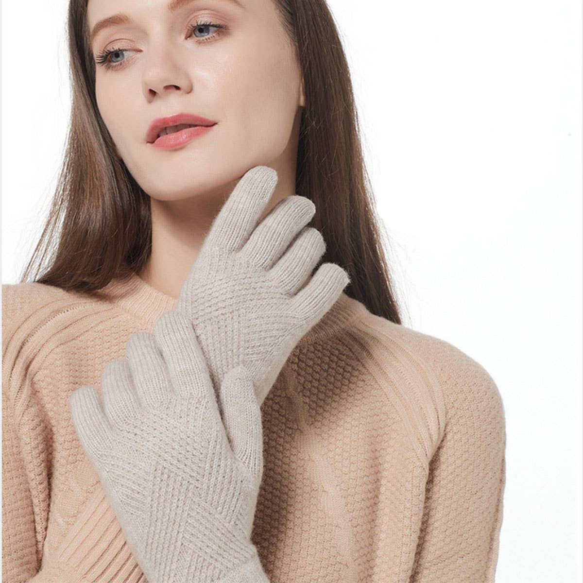 Winter Women'S Touch Screen Knitted Gloves_Cwag0375