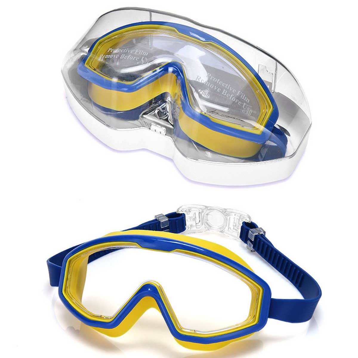 KIDS SWIM GOGGLES ANTI FOG LARGE FRAME FLAT LENS_CWASG1046