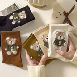 CUTE CARTOON BEAR WOMENS MID LENGTH SOCKS_CWMS1117
