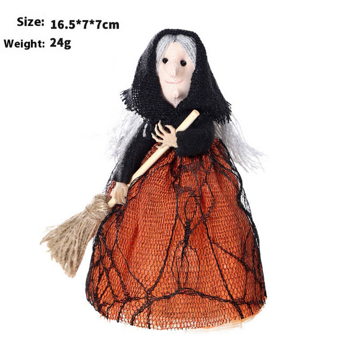 SCARY WITCH BROOMSTICK HALLOWEEN TREE TOPPER_CWMM9863