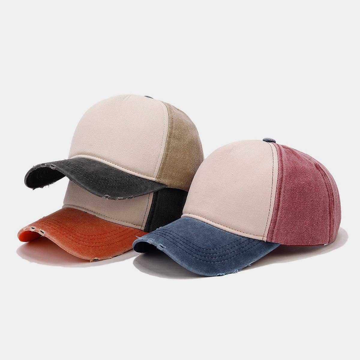 Washed Cotton Ripped Baseball Cap, Golf Style Cwah1568