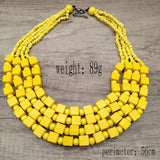 HANDMADE WOODEN SQUARE BEADS MULTI LAYER NECKLACE_CWMM4850