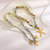 HANDMADE OCEAN SCARF NECKLACE WITH STAR DOLPHIN_CWMM8817