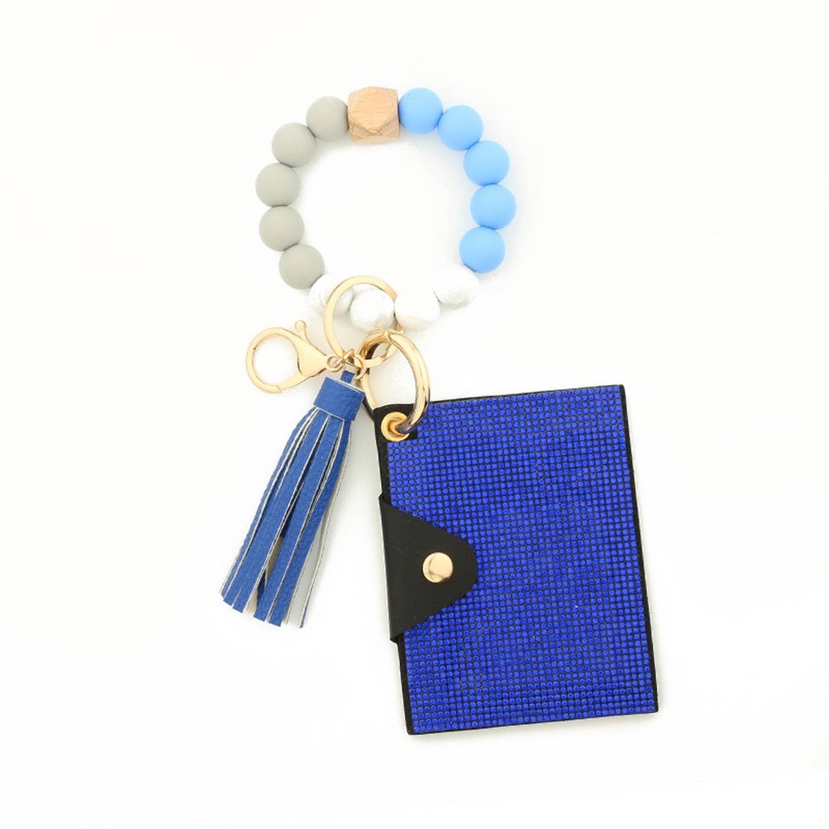 RHINESTONE LEOPARD WALLET WITH BEAD KEYCHAIN_CWAB4999