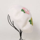 AUTUMN AND WINTER FLOWER CUTE SWEET FRESH BERET_CWAH1942
