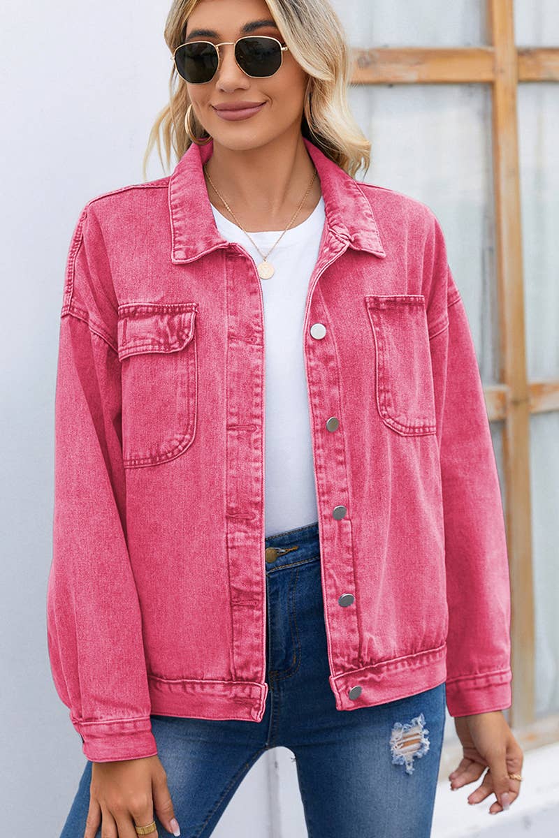 Women Wash Denim Jacket_Cwjj0083