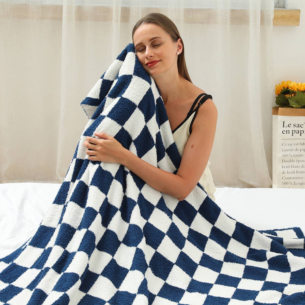 PLAID STRIPED KNITTED BLANKET SOFA BLANKET_CWMM0320