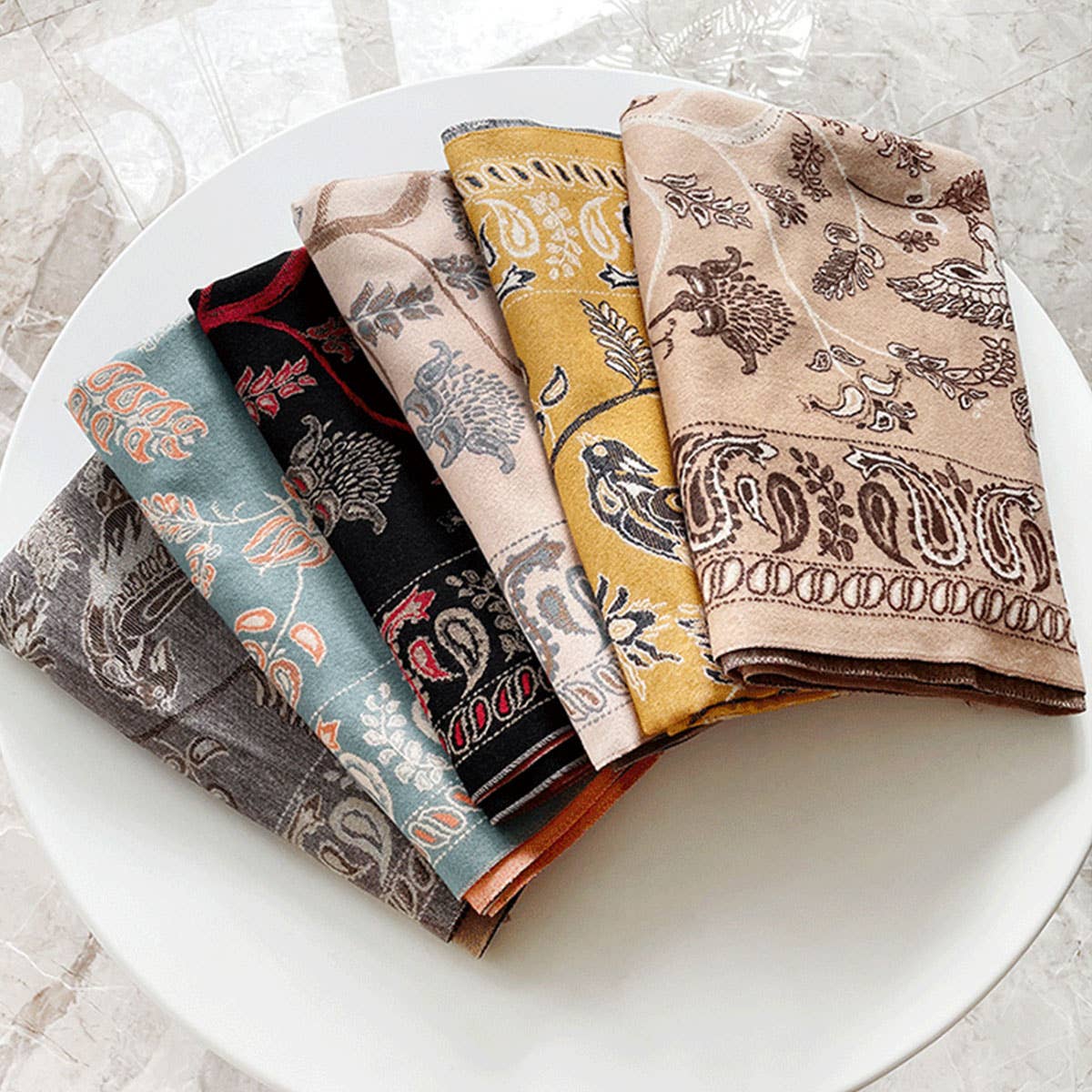 PRINTED TASSEL SHAWL BLANKET SCARF FOR OFFICE FALL_CWASC0191