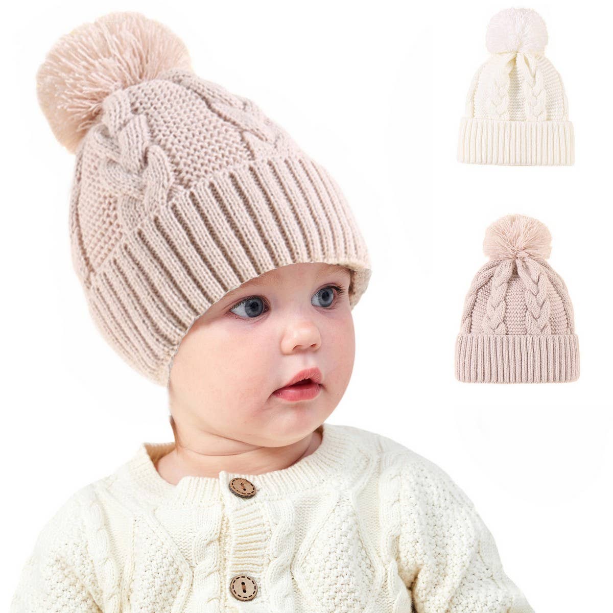 2024 NEW CHILDRENS SINGLE BALL TWIST KNITTED HAT_CWAH1741