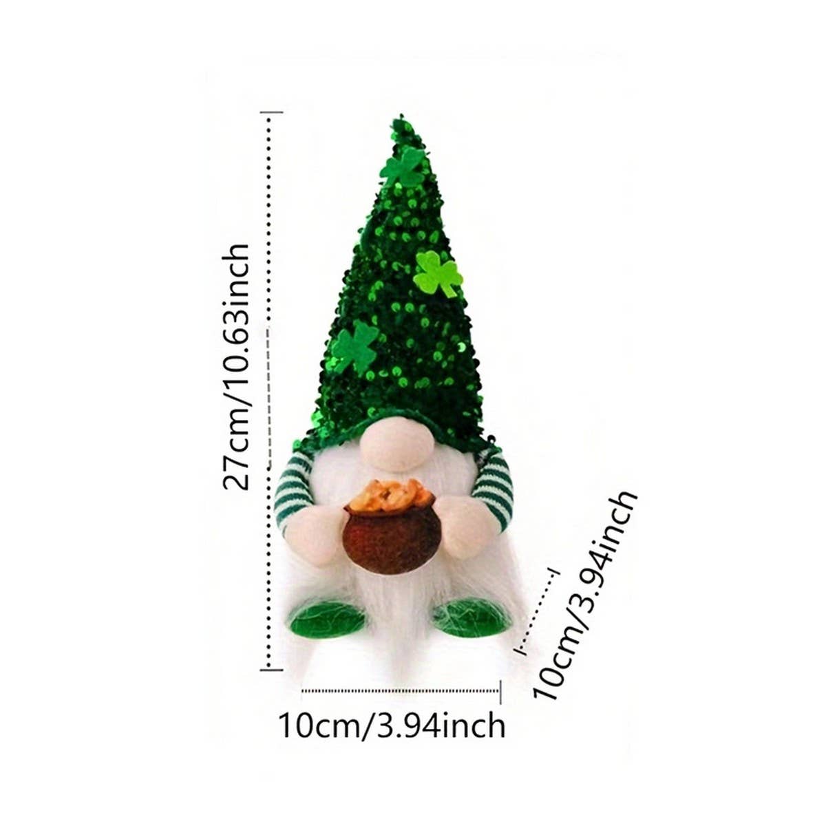 ST PATRICKS DAY FACELESS DOLL RUDOLPH ORNAMENT_CWMM3456
