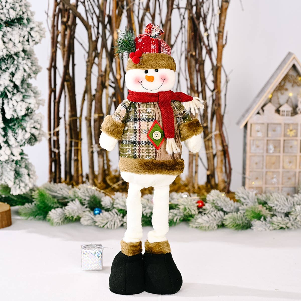 Cwmm2993_Santa Claus Snowman Deer Telescopic Figure
