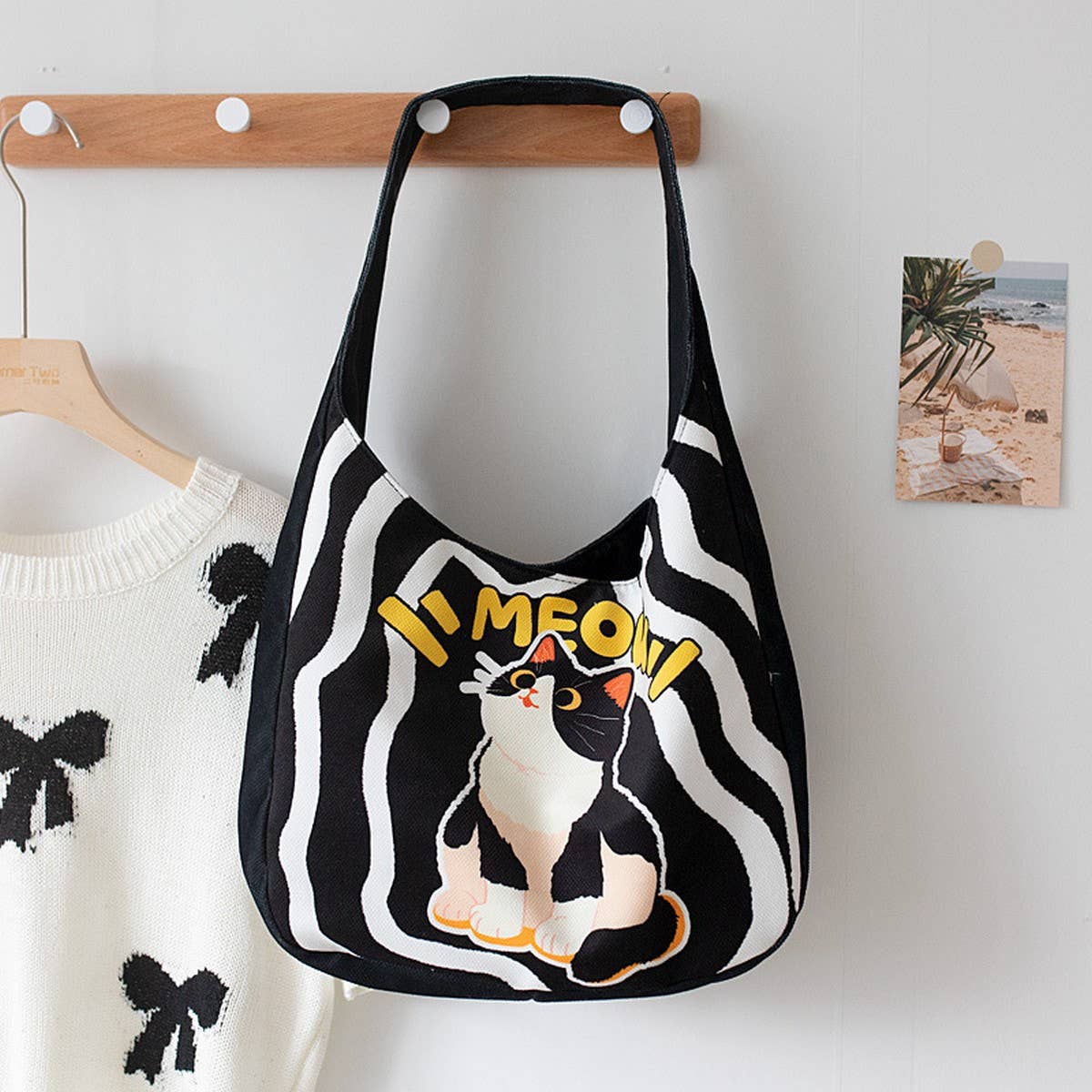 CUTE CARTOON CANVAS TOTE BAG FOR WOMEN LARGE_CWAB5630