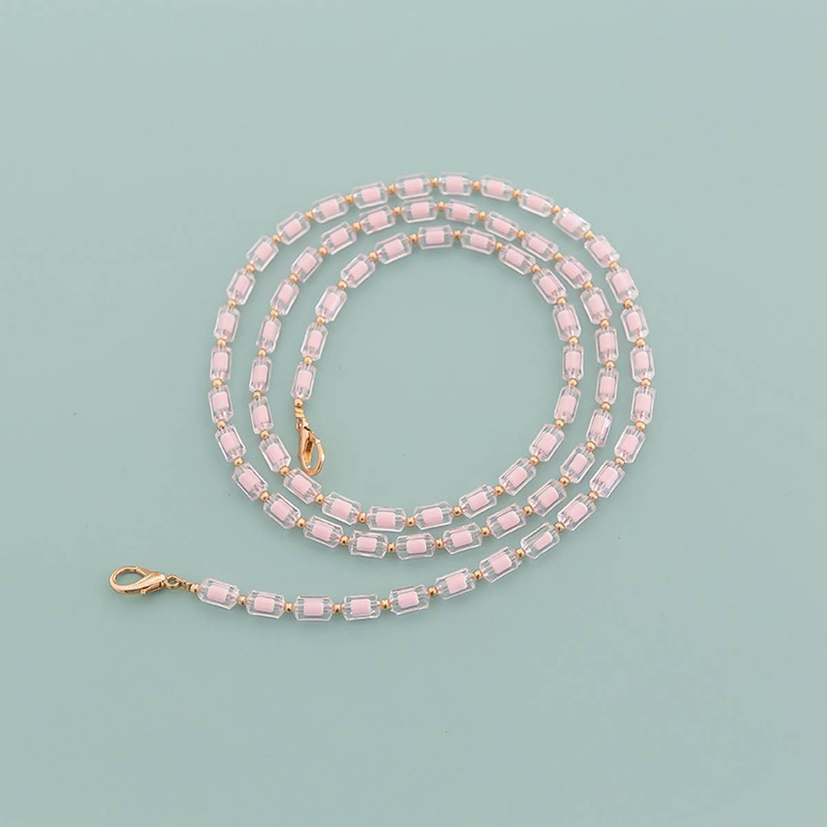 RAINBOW BEAD LONG BEADED CHAIN BAG STRAP_CWMM5114