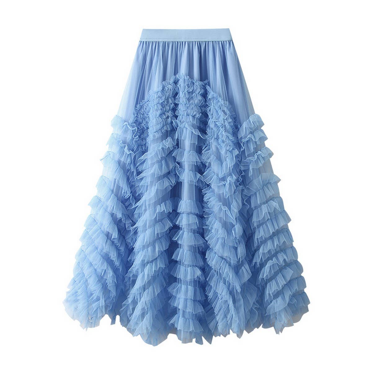 DELUXE TULLE TIERED MAXI SKIRT WITH FLARE_CWBMS0393