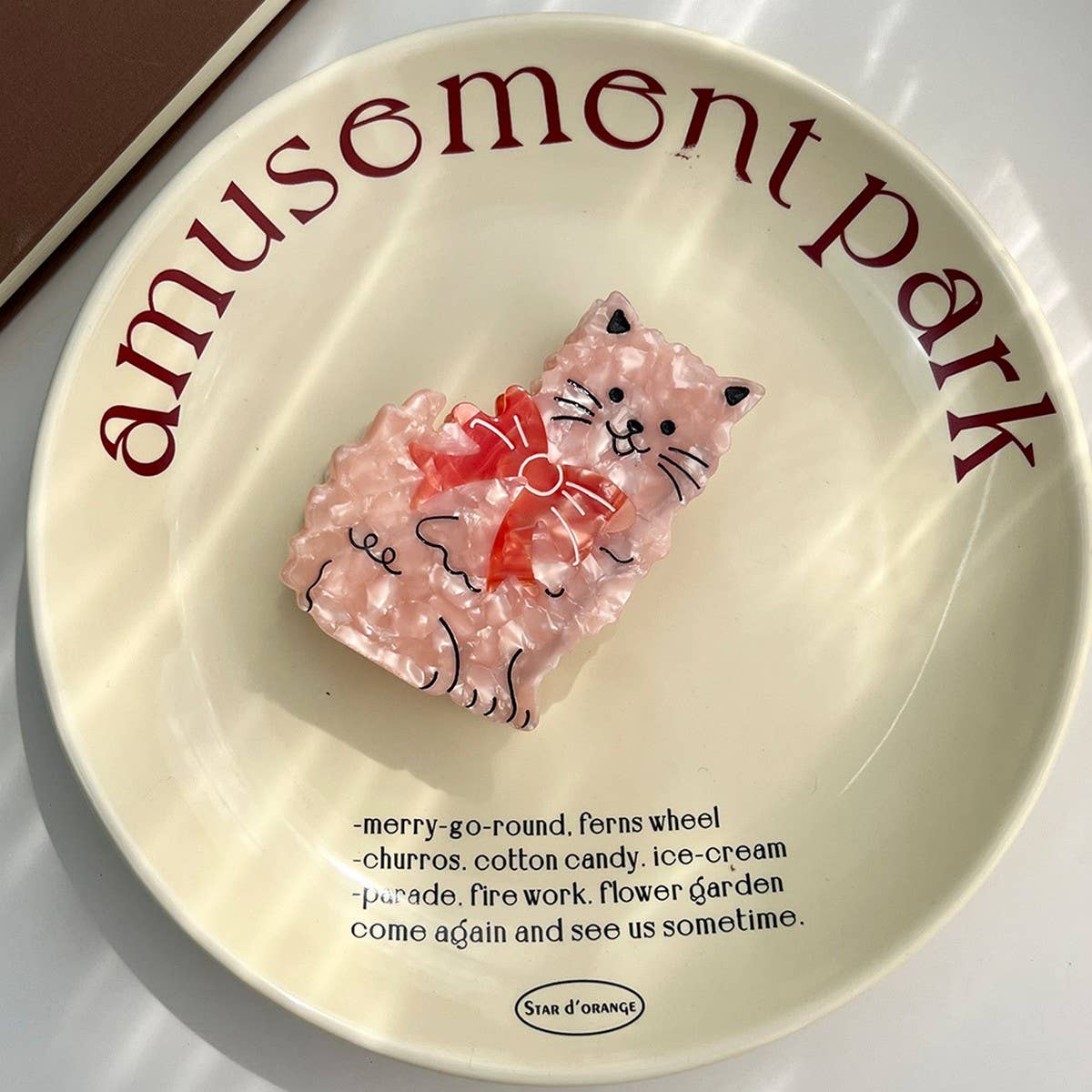 BOW CAT ACETATE HAIR CLAW CUTE SHARK CLIP FOR BUN_CWAHA5823