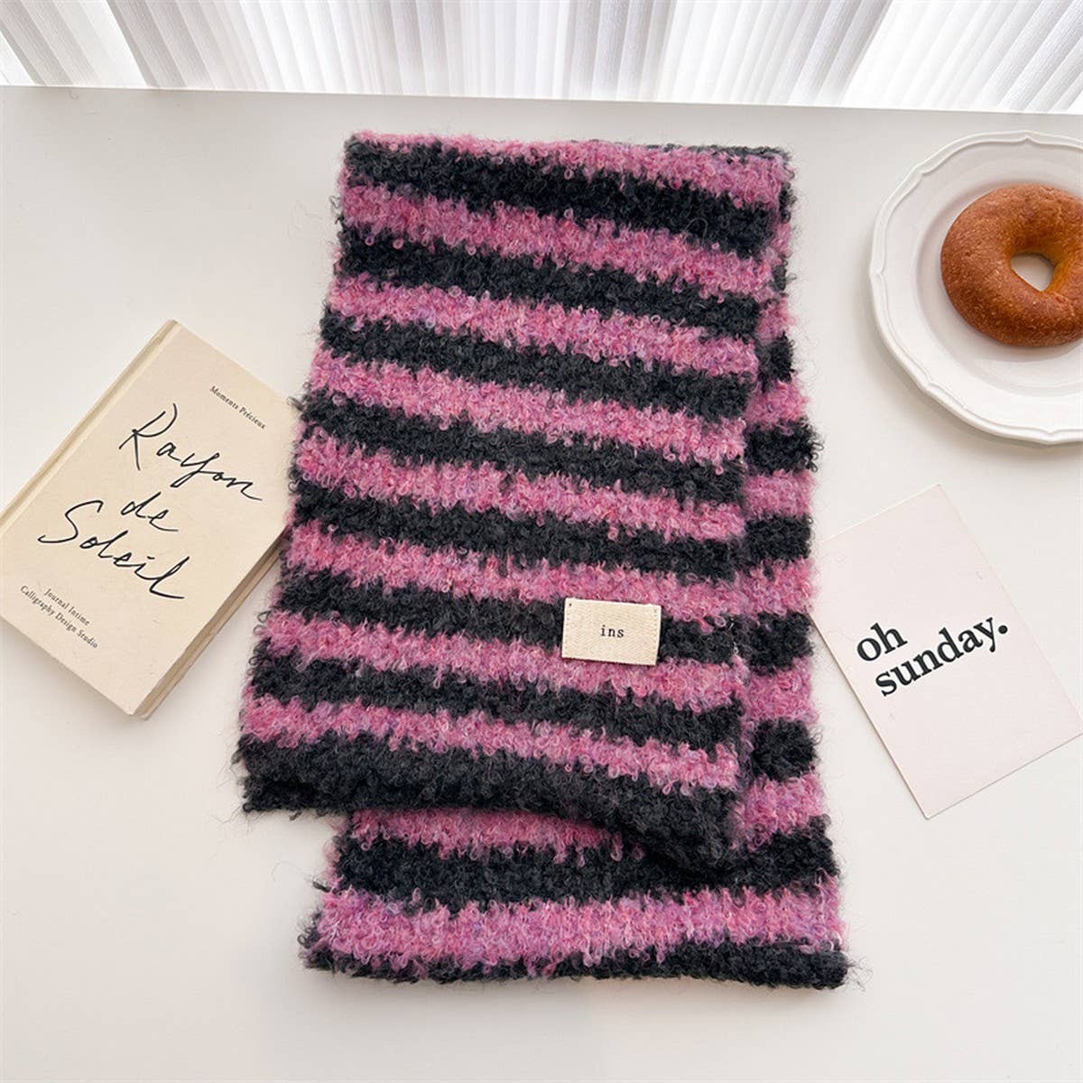 Chic Colorblock Wool Knit Scarf Cozy Shawl_Cwasc1450