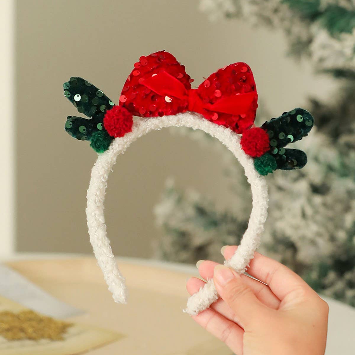 Christmas Party Hat Feather Headband Decor_Cwmm10585