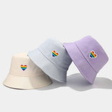 RAINBOW HEART FOLDABLE BUCKET HAT_CWAH1638