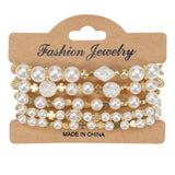 Cwaje05689_Boho Multi Layer Faux Pearl Beaded Bracelet