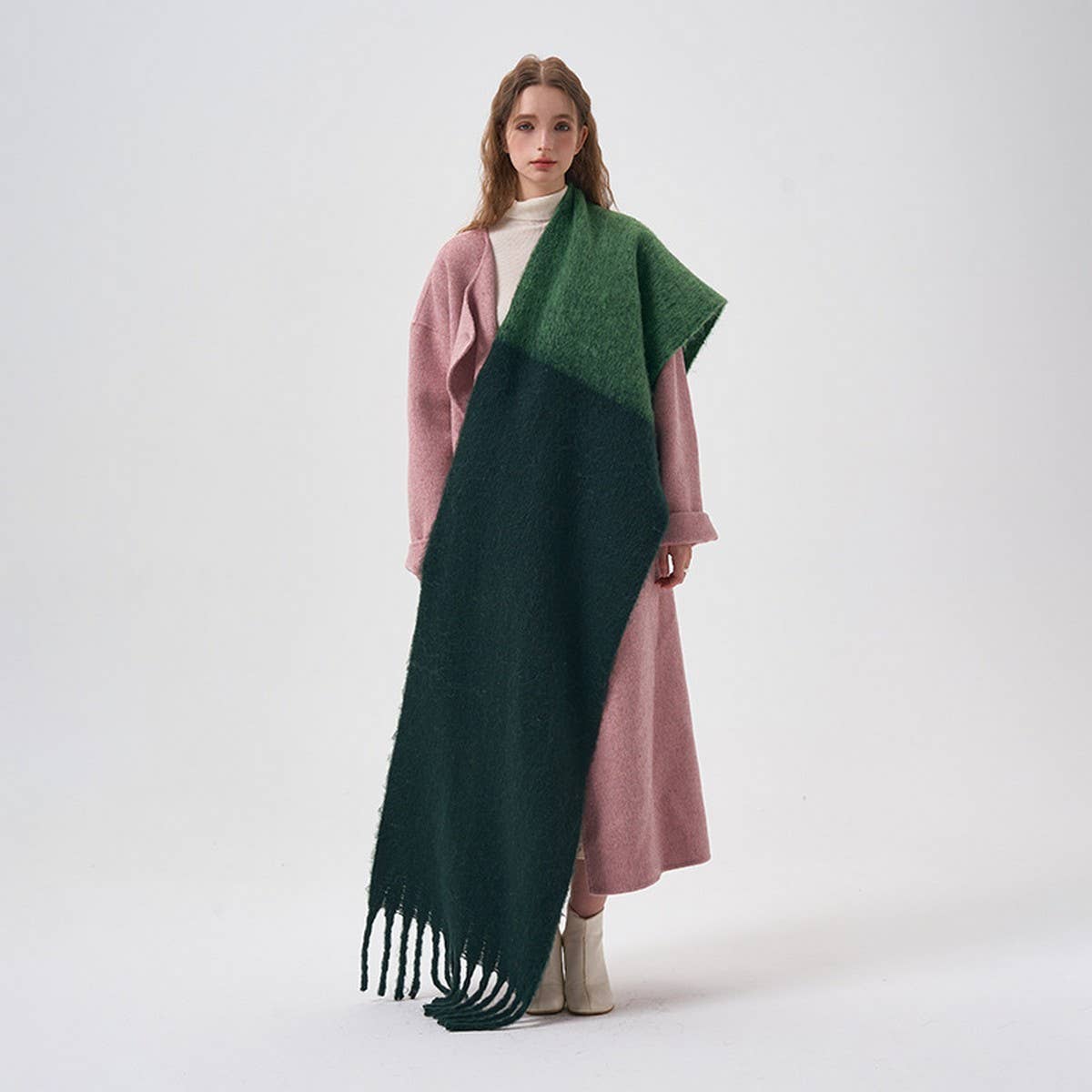 COLORBLOCK FAUX CASHMERE LONG SCARF FOR WINTER_CWASC2293