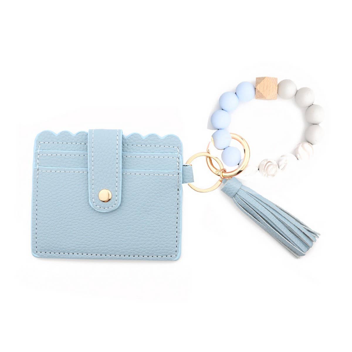 LEATHER WALLET TASSEL KEYCHAIN BRACELET_CWAJE0654