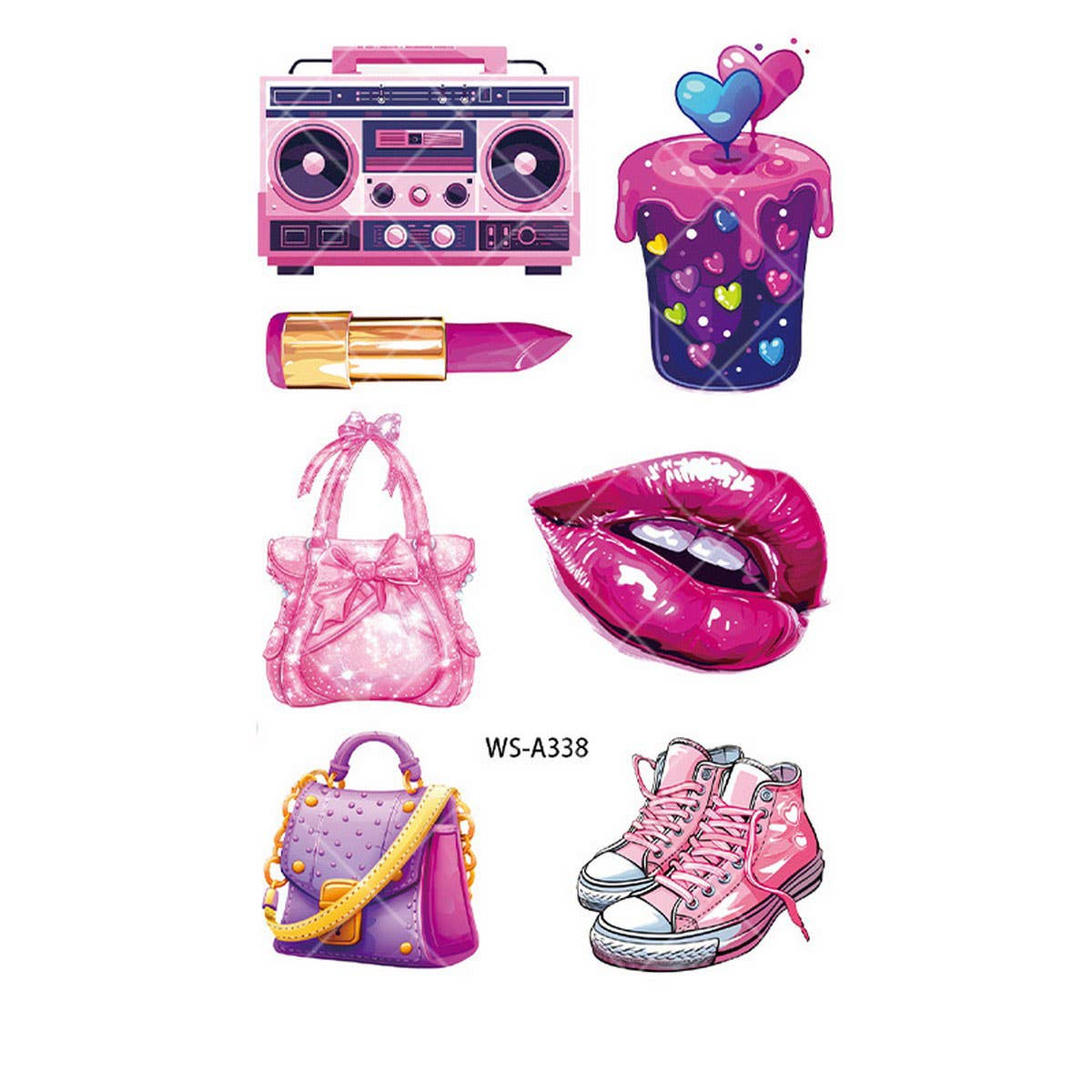 PINK GUITAR GIRL TATTOOS WATERPROOF KIDS PARTY_CWMM8382