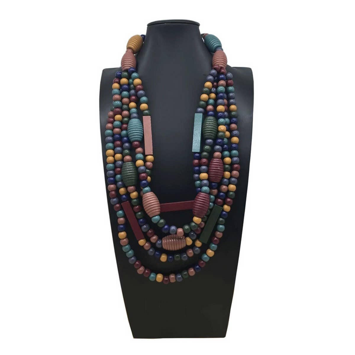 BOHEMIAN WOODEN BEAD HANDMADE NECKLACE_CWMM4567