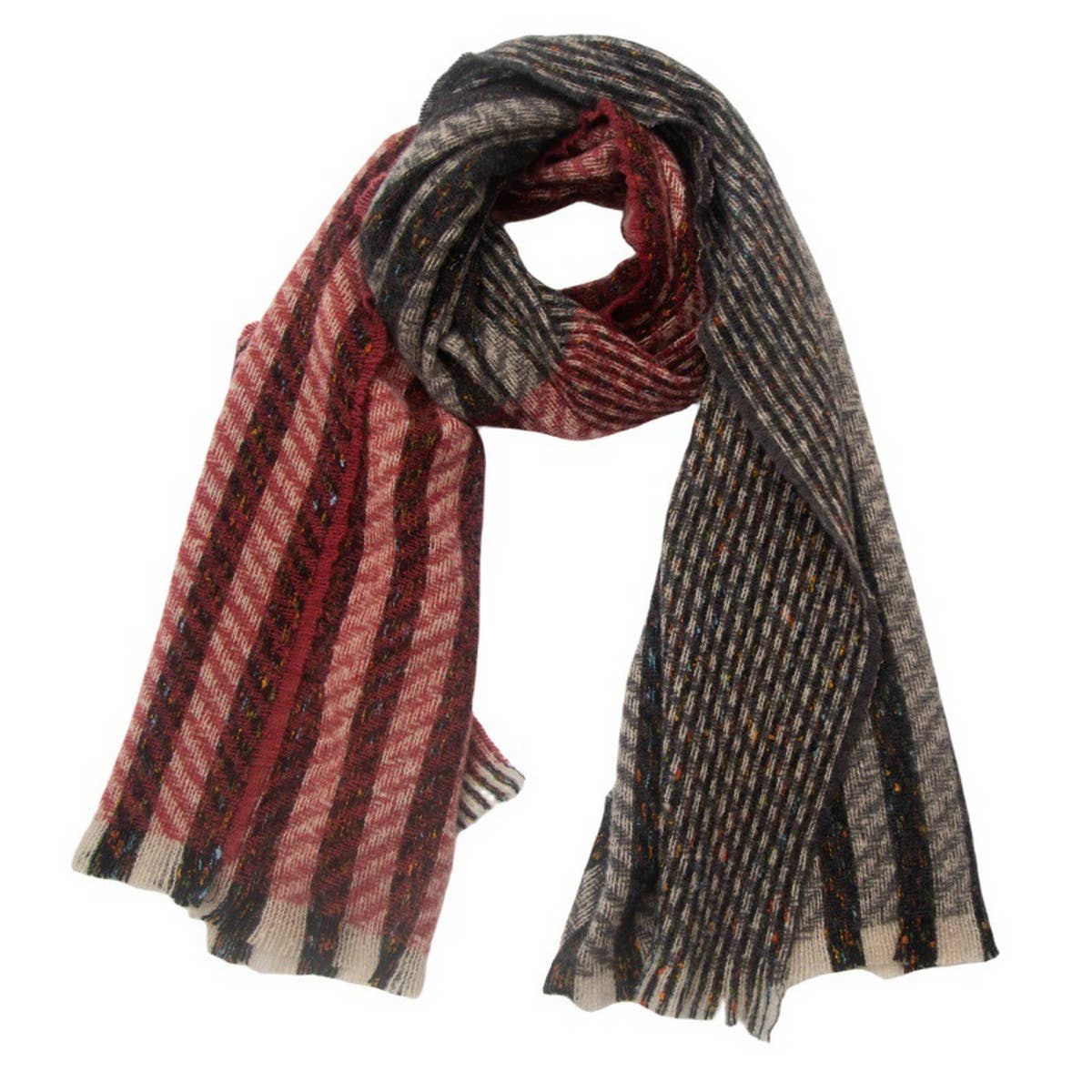 STRIPED JACQUARD SCARF UNISEX WINTER SHAWL_CWASC0866