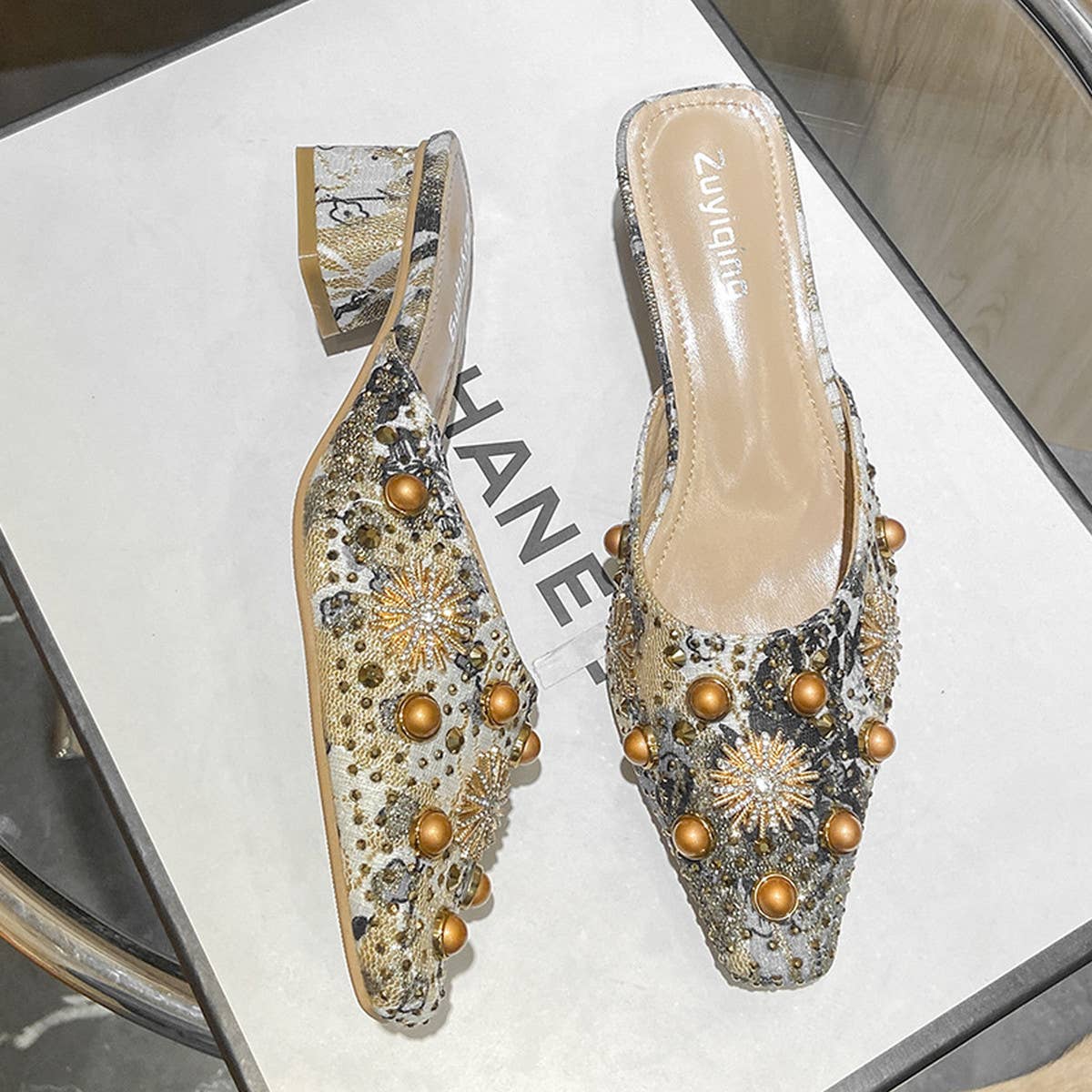 Fashionable Square Toe Medium Heel Half Slippers_Cwshs0708