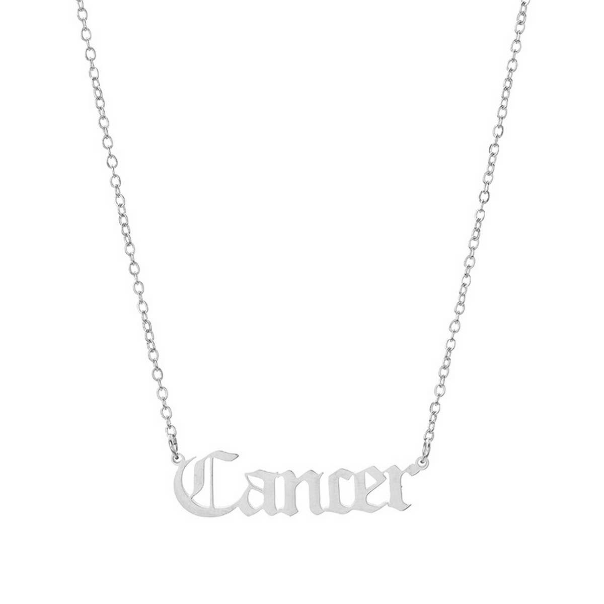 STAINLESS STEEL ZODIAC PENDANT CLAVICLE NECKLACE_CWMM2719